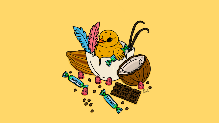 Tecknad bild med påsktema